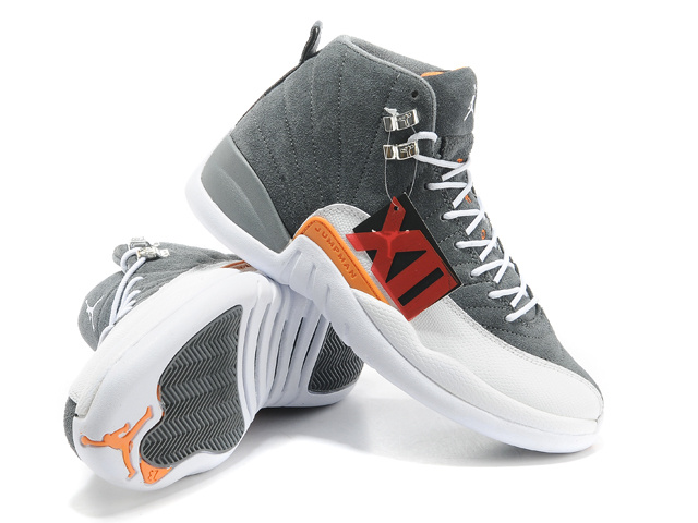 Air Jordan 12 Mens Shoes Gray/White Online